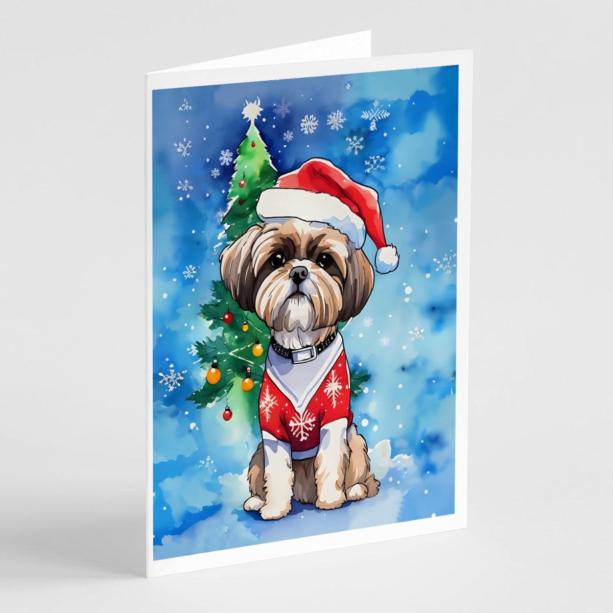 5 x 7 in. Unisex Shih Tzu Christmas Greeting Cards - Pack of 8 -  PartyPros, PA4379254