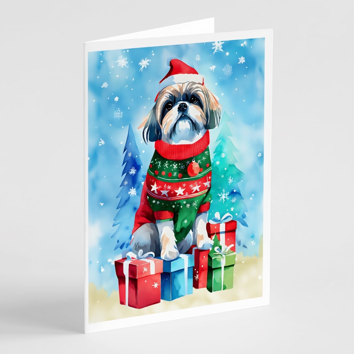 5 x 7 in. Unisex Shih Tzu Christmas Greeting Cards - Pack of 8 -  PartyPros, PA4379255