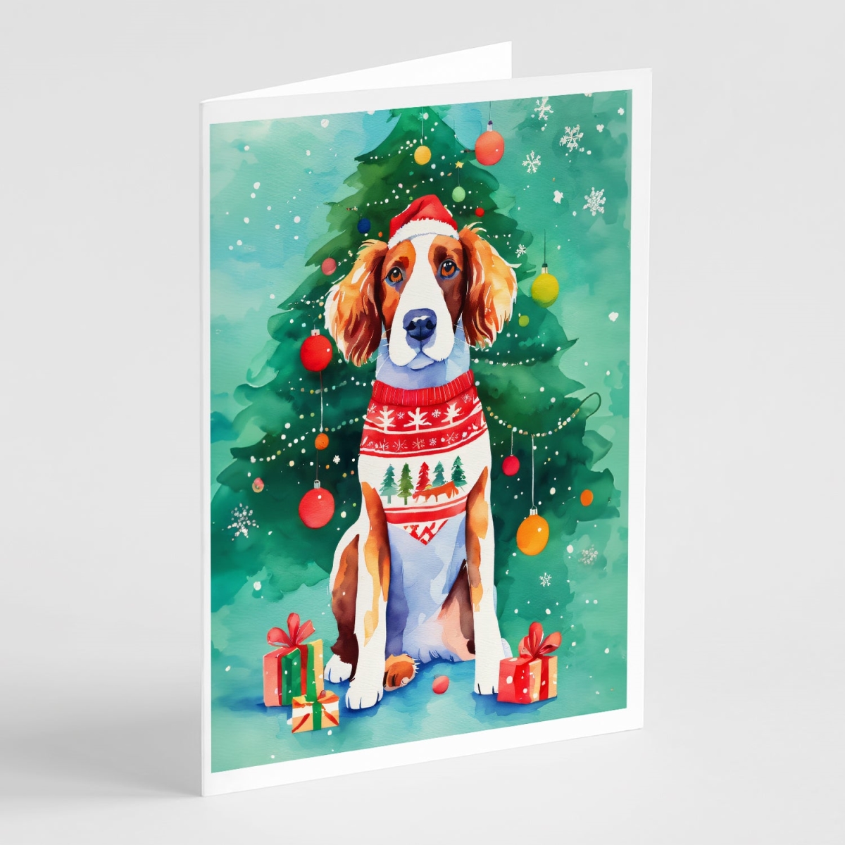 DAC3680GCA7P 5 x 7 in. Unisex Welsh Springer Spaniel Christmas Greeting Cards - Pack of 8