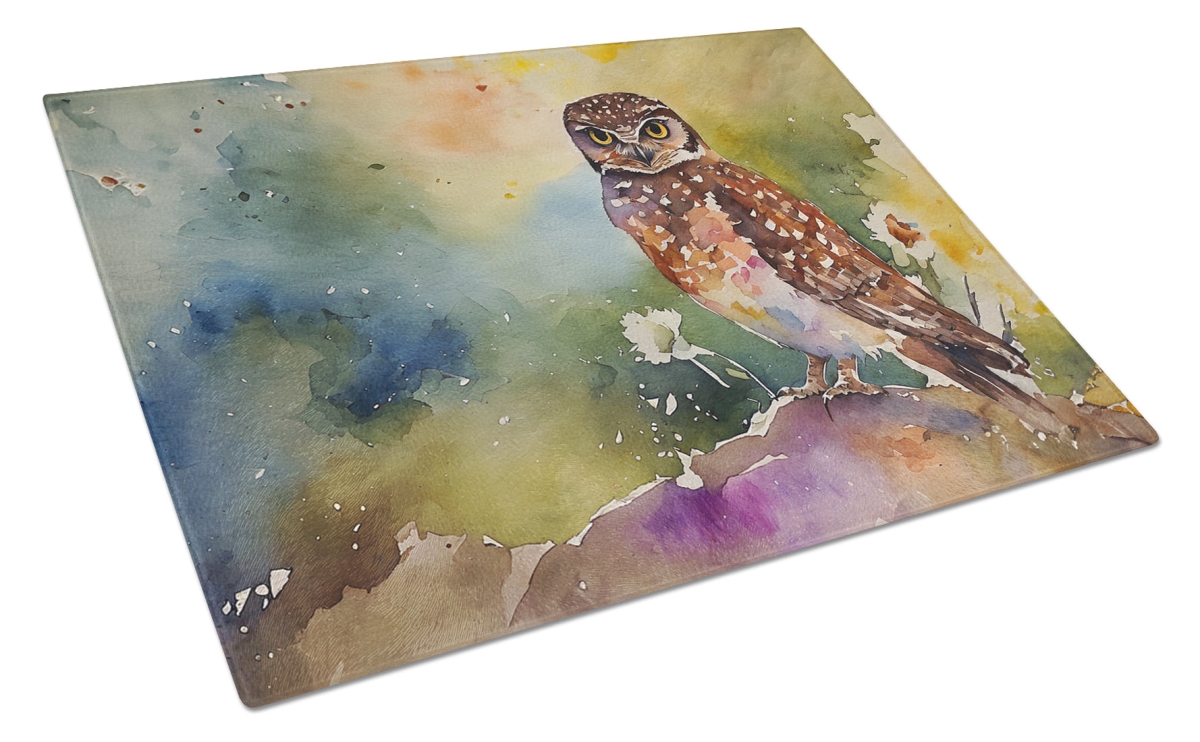 15 x 12 in. Unisex Burrowing Owl Glass Cutting Board
