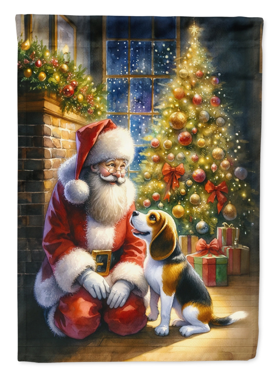 DAC4064CHF 40 x 28 in. Beagle & Santa Claus Polyester House Flag