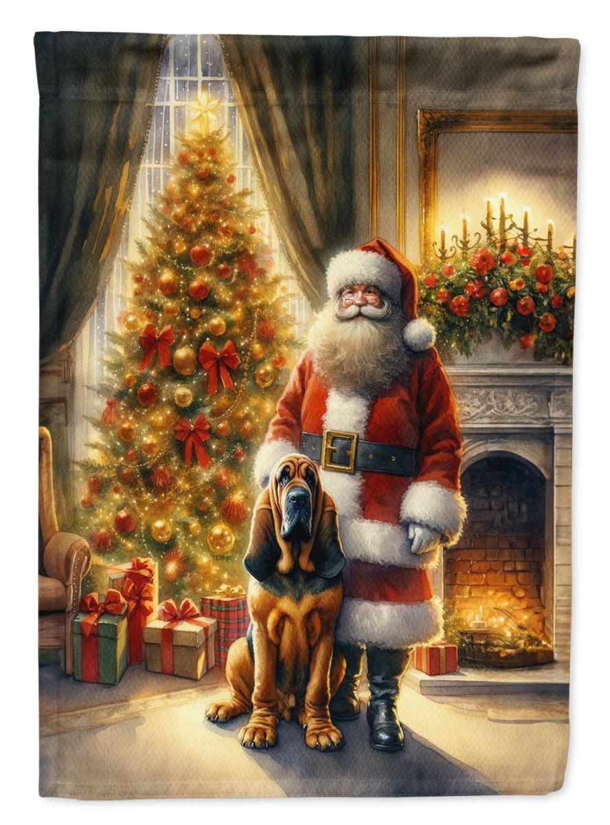 DAC4073CHF 40 x 28 in. Bloodhound & Santa Claus Polyester House Flag