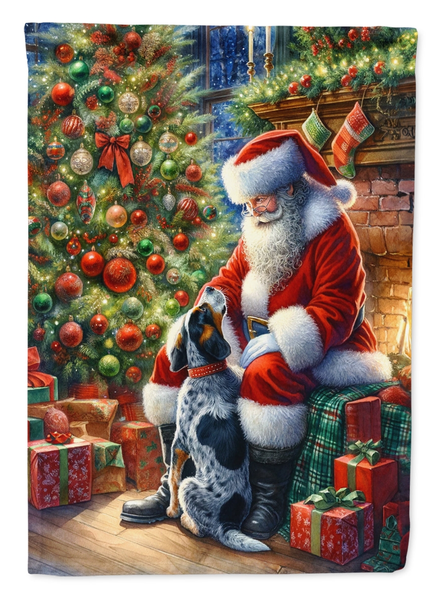 40 x 28 in. Unisex Bluetick Hound & Santa Claus Polyester House Flag