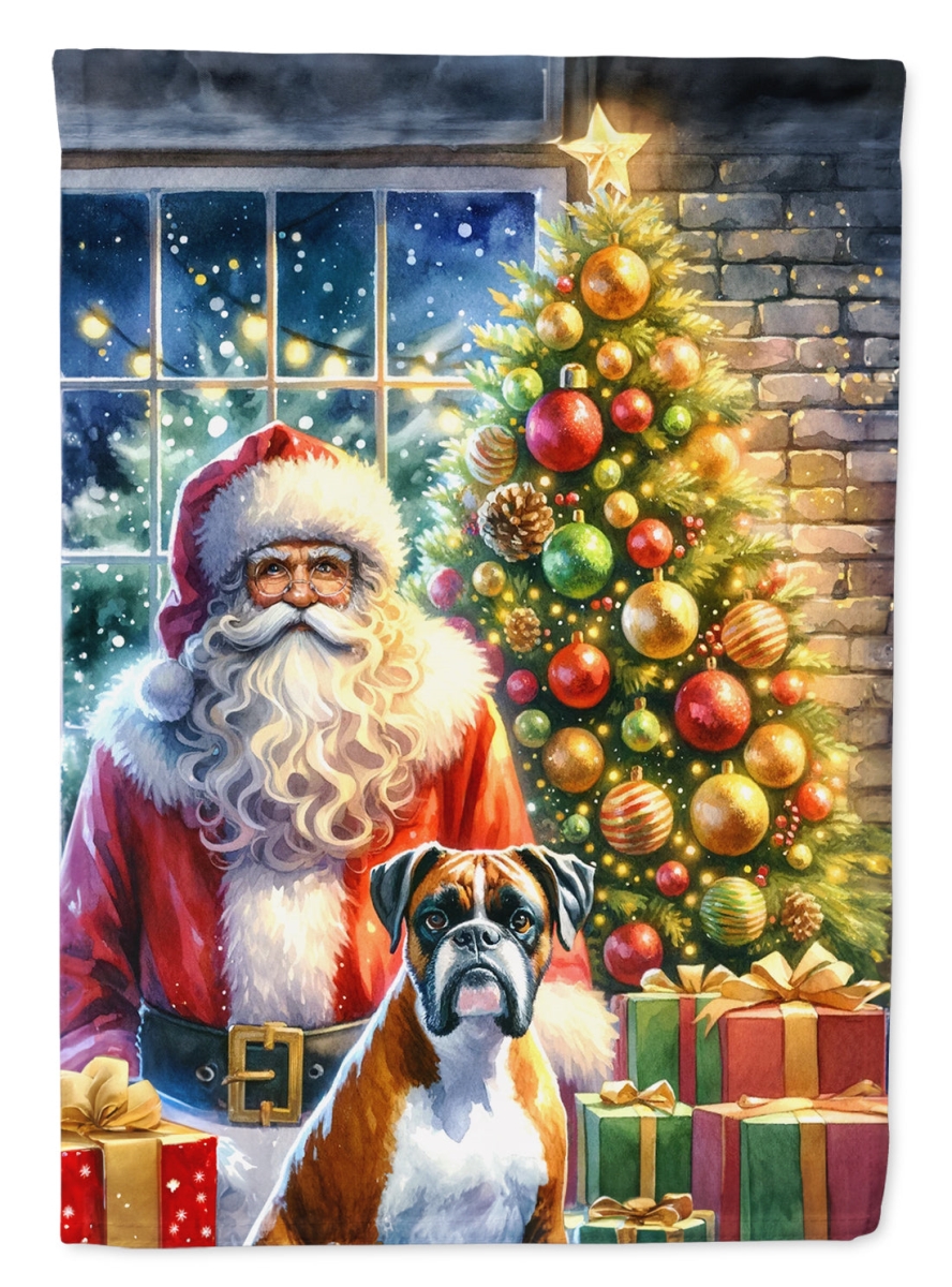 DAC4080CHF 40 x 28 in. Boxer & Santa Claus Polyester House Flag