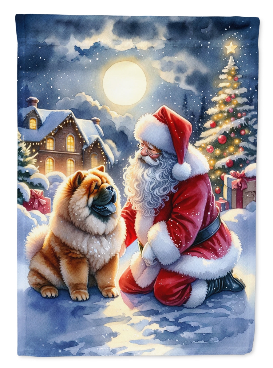DAC4096CHF 40 x 28 in. Chow Chow & Santa Claus Polyester House Flag