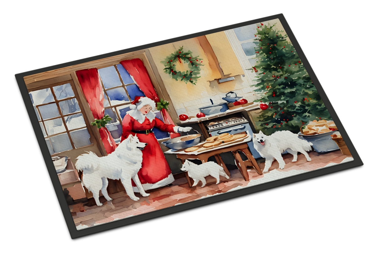 24 x 36 in. Unisex Samoyed Christmas Cookies Doormat