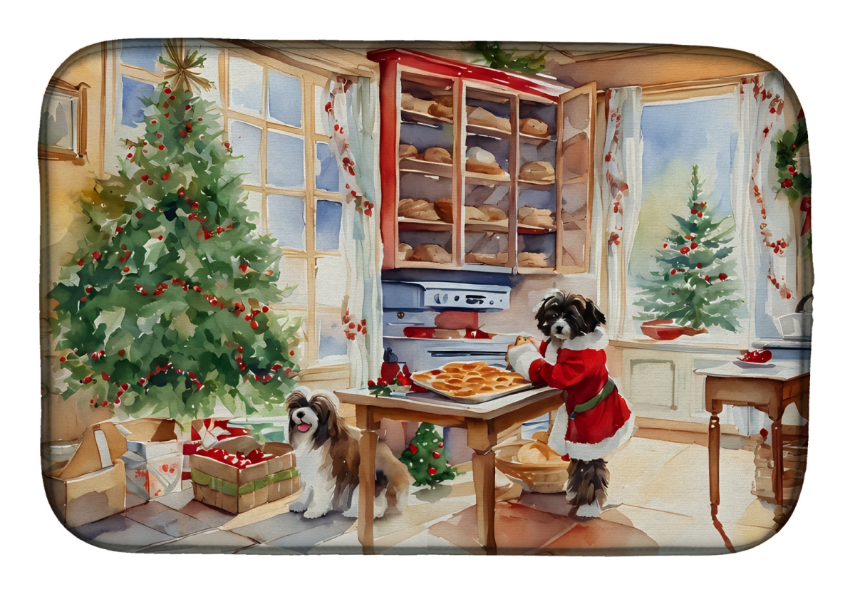 DAC3811DDM 21 x 14 in.  Havanese Christmas Cookies Dish Drying Mat