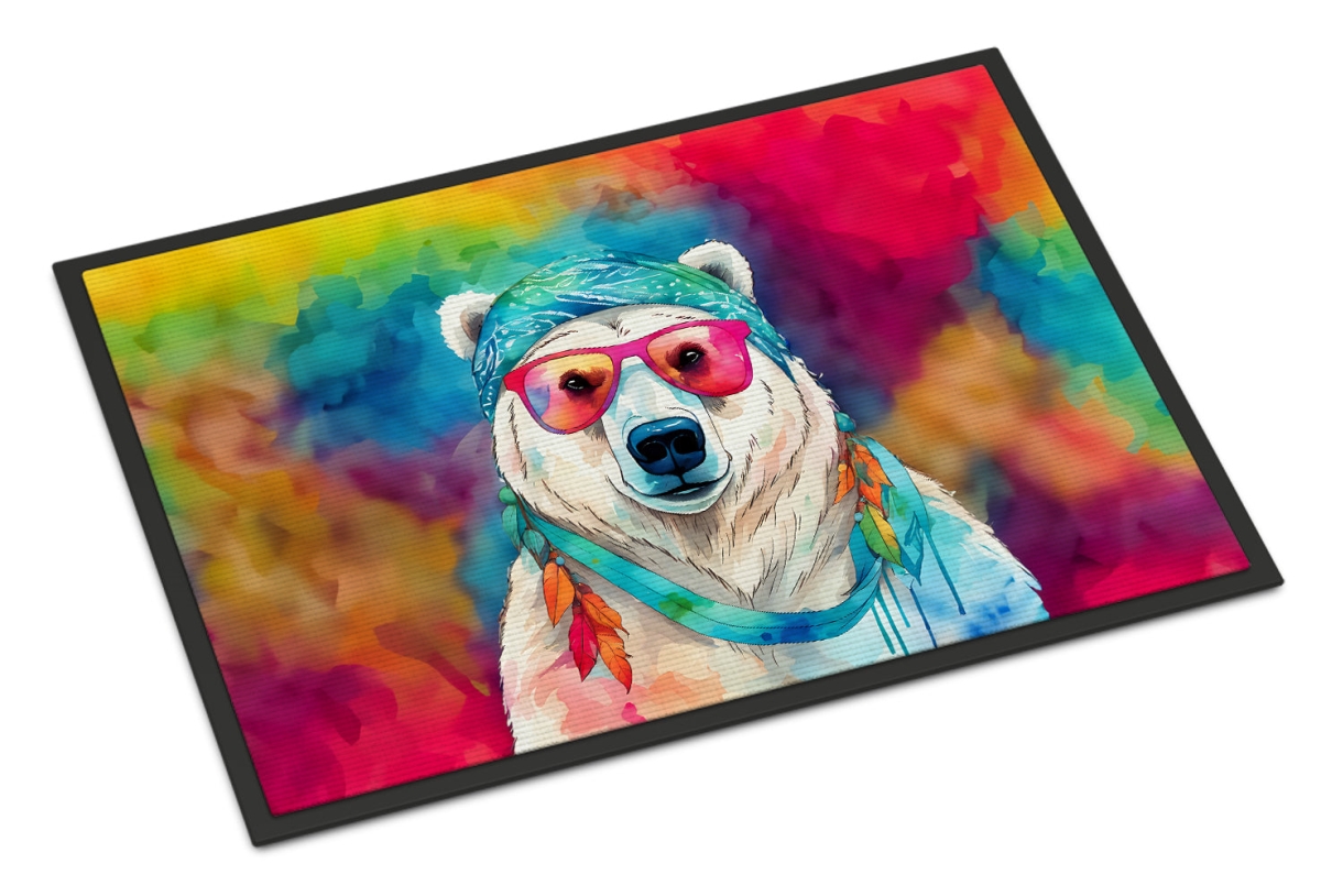 DAC4029MAT 18 x 27 in.  Hippie Animal Polar Bear Doormat