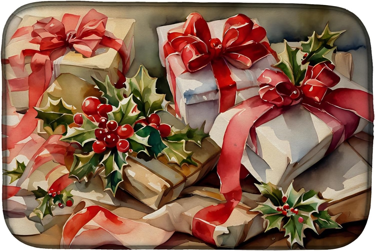 Picture of Carolines Treasures DAC3897DDM 21 x 14 in. Unisex Christmas Bows & Ribbons Dish Drying Mat