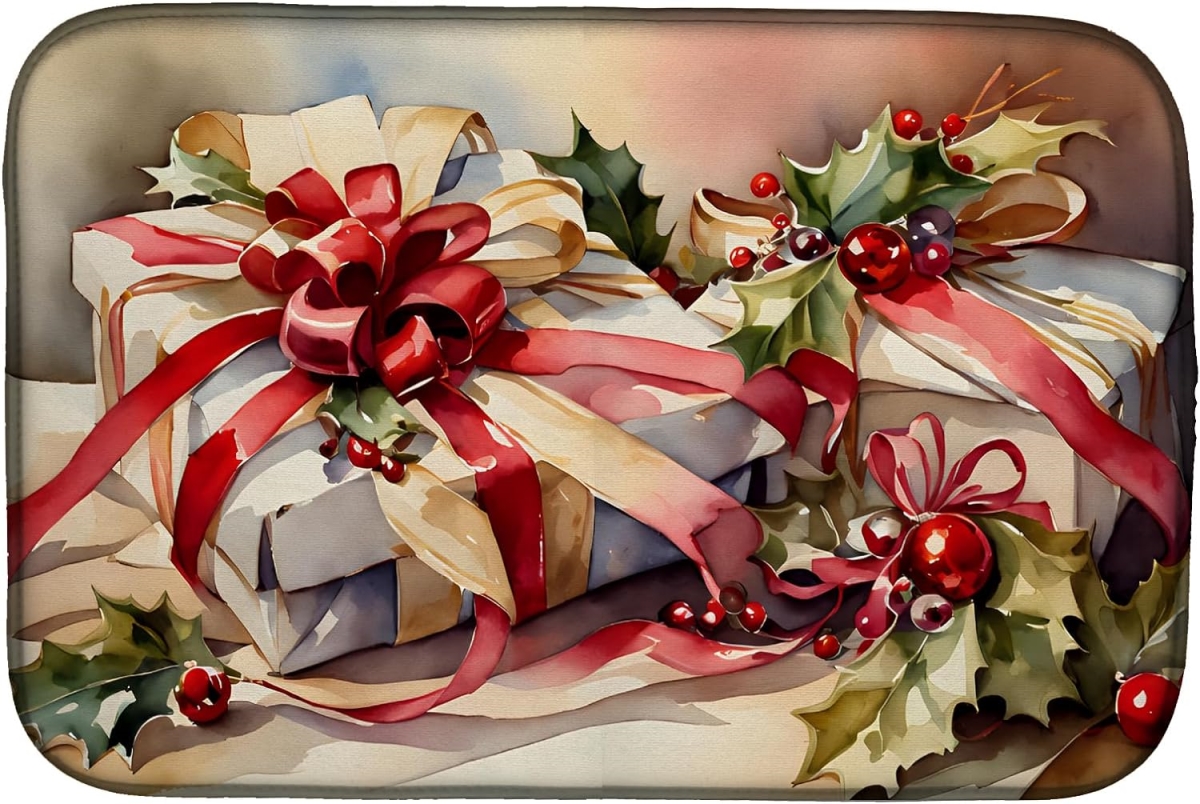 Picture of Carolines Treasures DAC3899DDM 21 x 14 in. Unisex Christmas Bows & Ribbons Dish Drying Mat