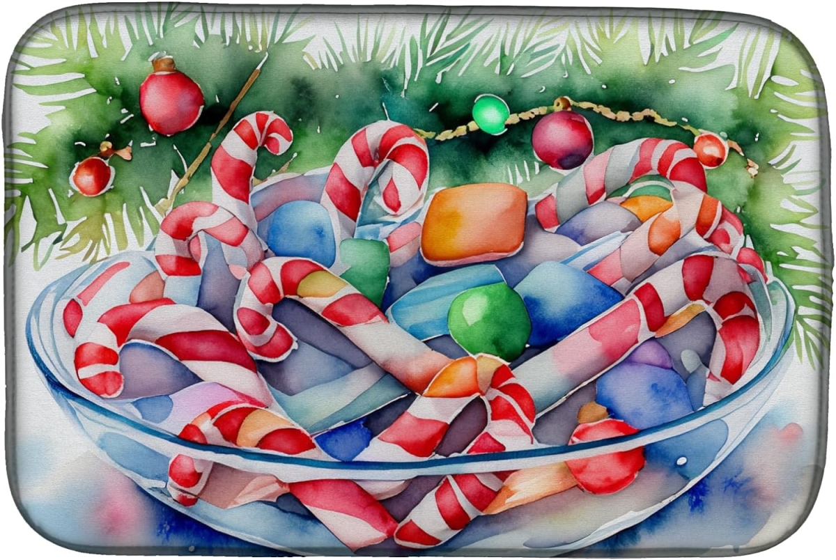 Picture of Carolines Treasures DAC3901DDM 21 x 14 in.  Christmas Candy Canes Dish Drying Mat