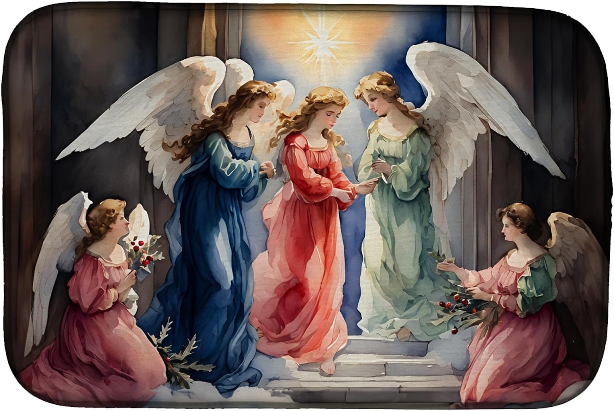 Picture of Carolines Treasures DAC3906DDM 21 x 14 in.  Christmas Angels Dish Drying Mat