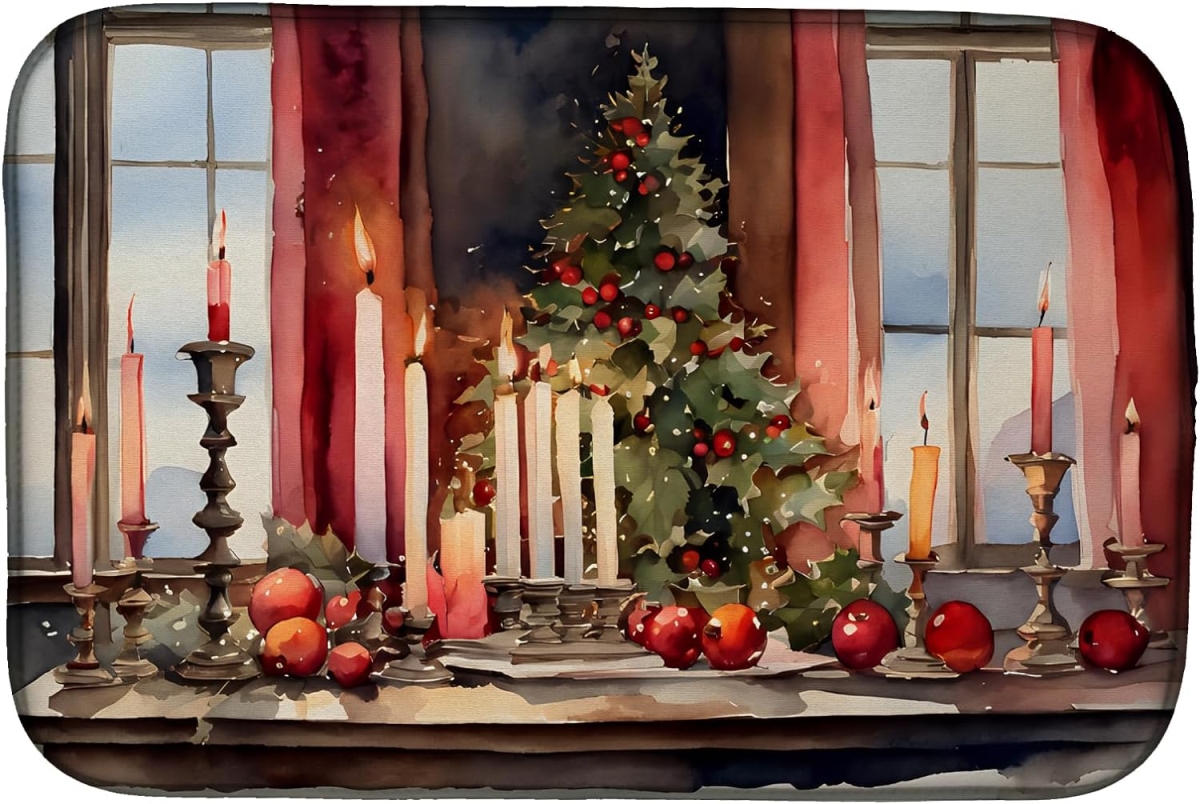 Picture of Carolines Treasures DAC3910DDM 21 x 14 in.  Christmas Candles Dish Drying Mat