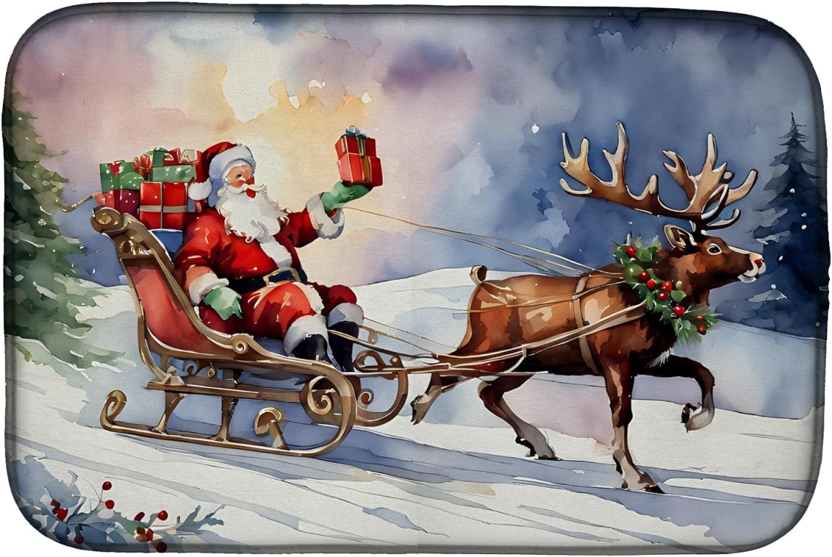 Picture of Carolines Treasures DAC3924DDM 21 x 14 in.  Christmas Santa &amp; Sleigh Dish Drying Mat