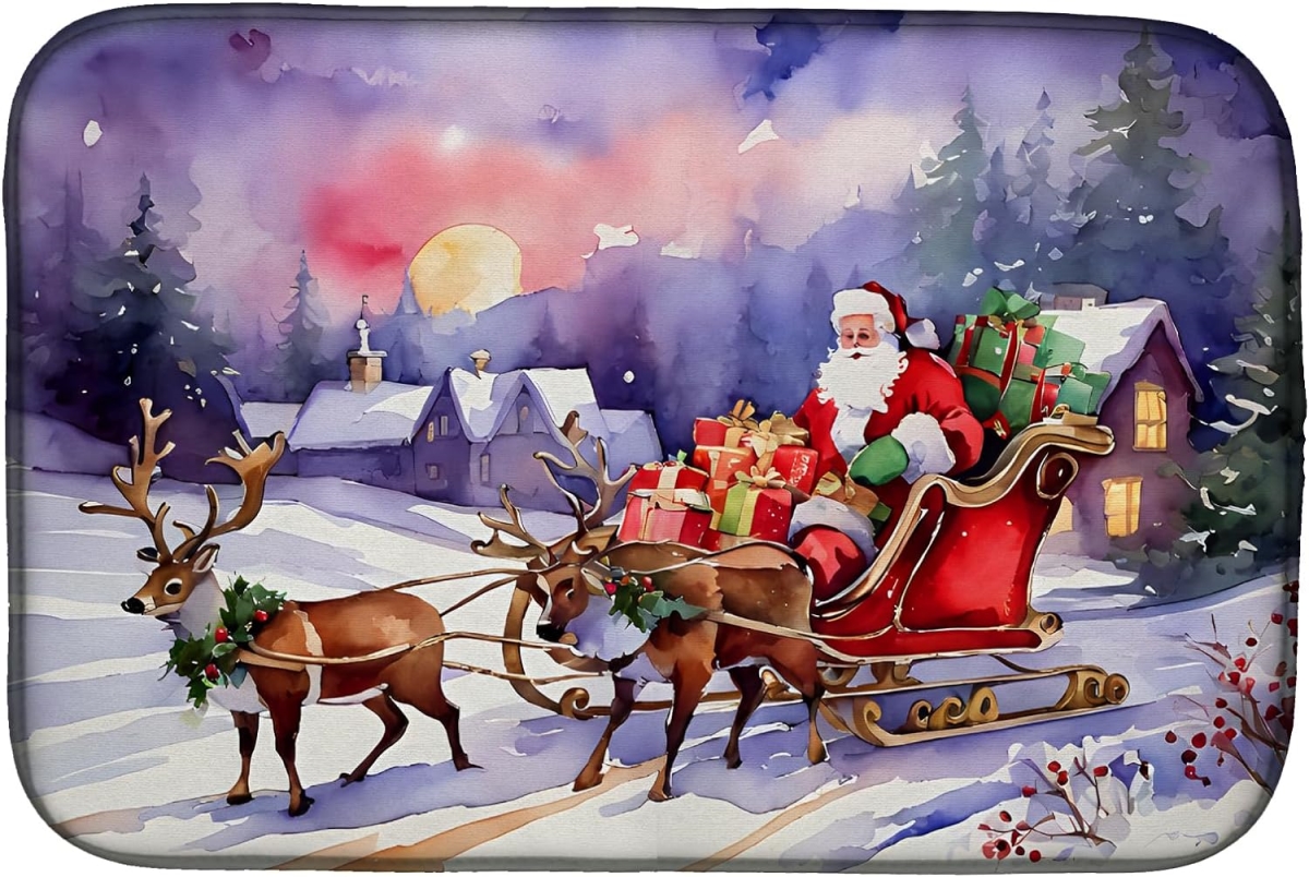 Picture of Carolines Treasures DAC3925DDM 21 x 14 in.  Christmas Santa &amp; Sleigh Dish Drying Mat