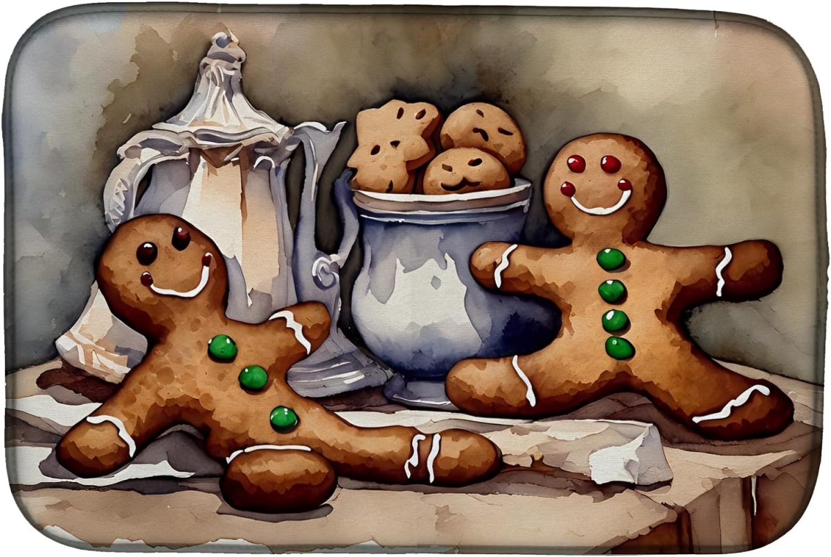 Picture of Carolines Treasures DAC3930DDM 21 x 14 in.  Christmas Gingerbread Men Dish Drying Mat
