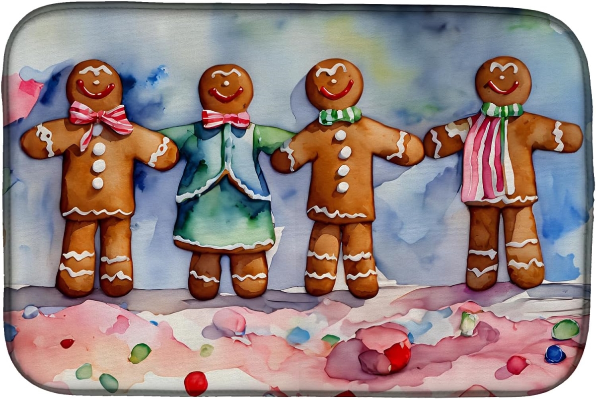 DAC3932DDM 21 x 14 in.  Christmas Gingerbread Dish Drying Mat