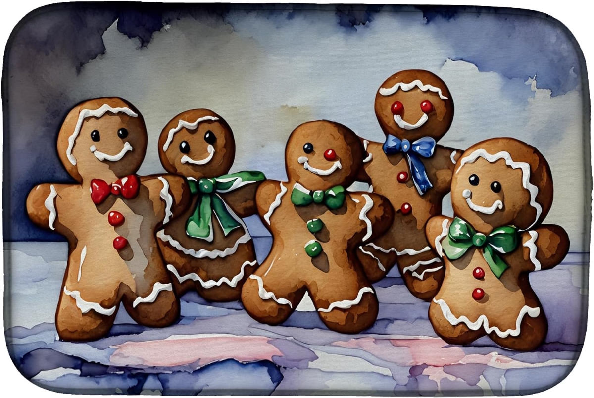 21 x 14 in. Unisex Christmas Gingerbread Dish Drying Mat