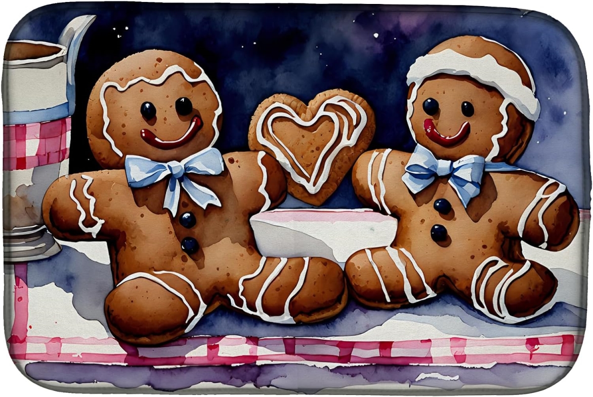DAC3935DDM 21 x 14 in.  Christmas Gingerbread Dish Drying Mat