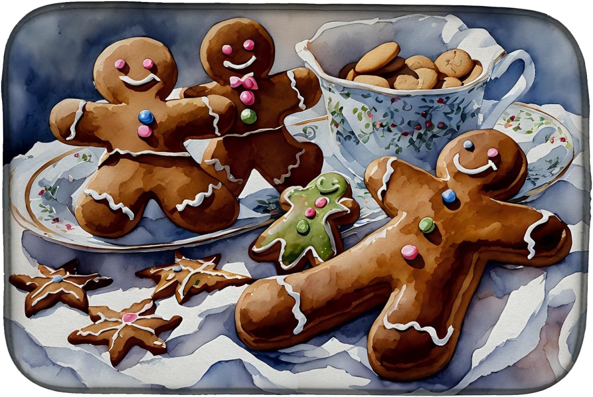 DAC3937DDM 21 x 14 in.  Christmas Gingerbread Dish Drying Mat
