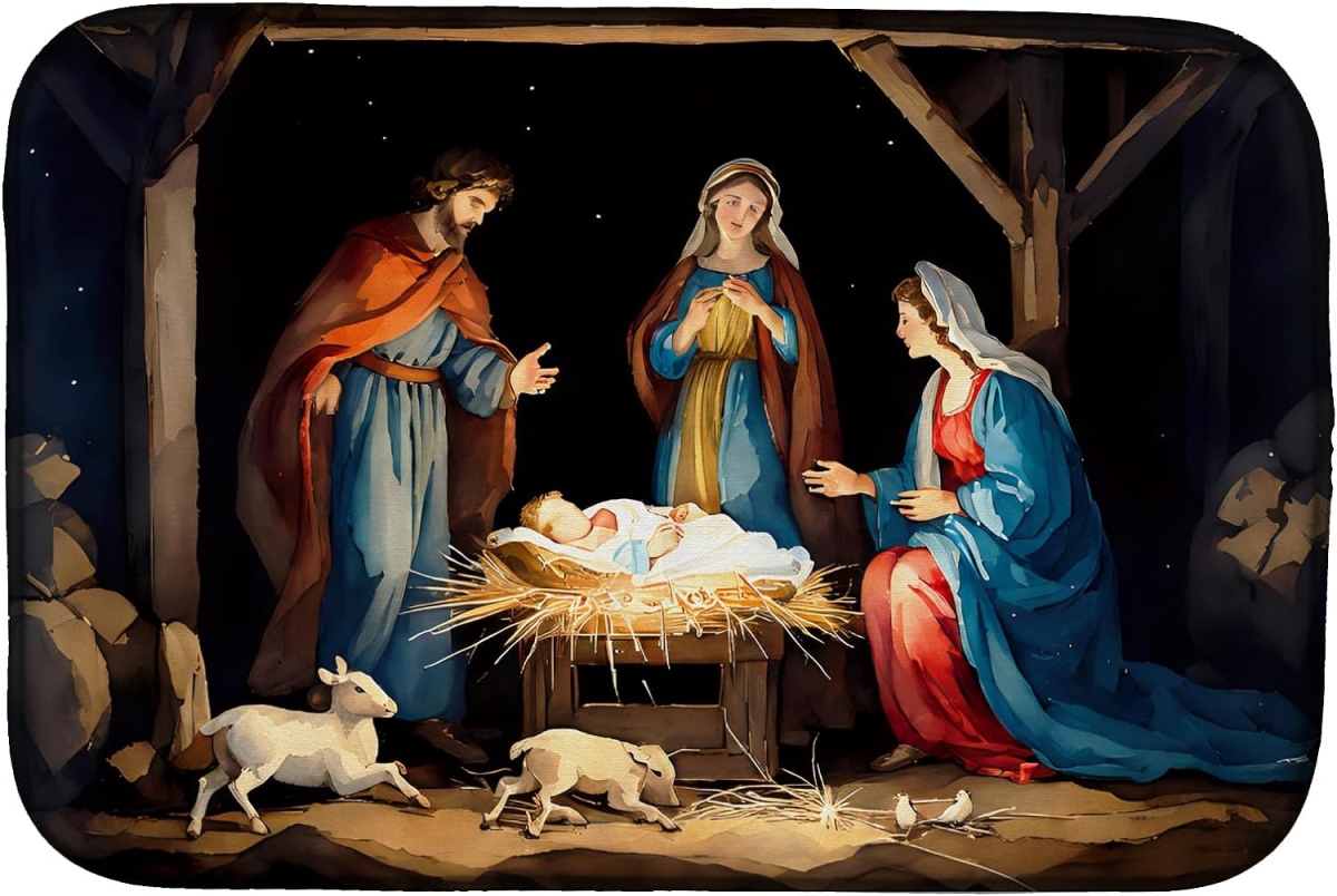 DAC3941DDM 21 x 14 in.  Christmas Nativity Scene Dish Drying Mat
