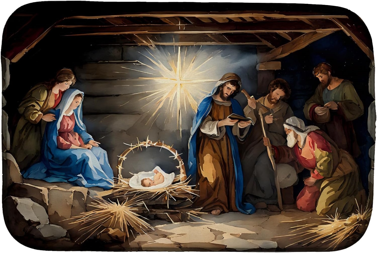 DAC3942DDM 21 x 14 in.  Christmas Nativity Scene Dish Drying Mat