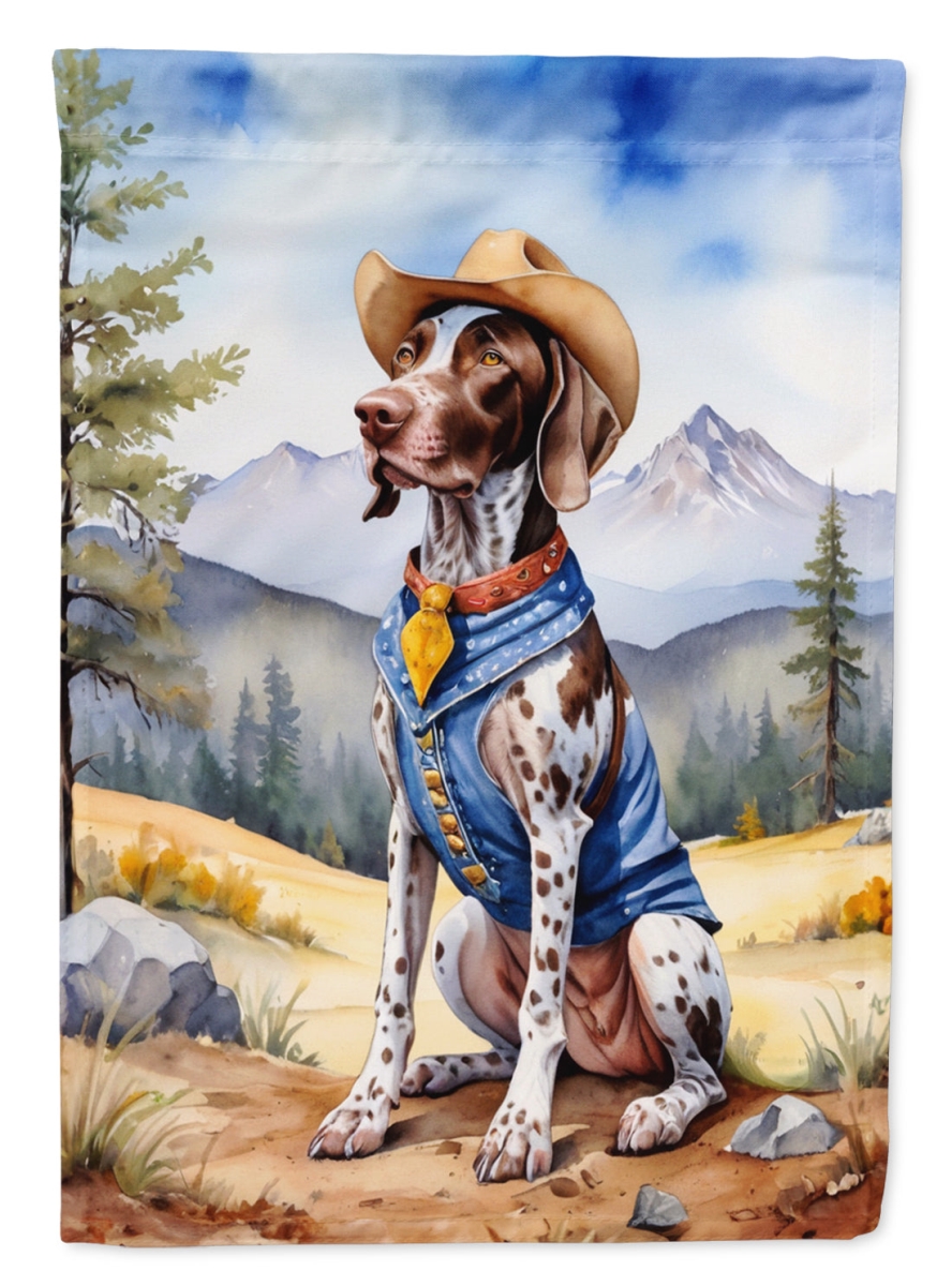 DAC5906CHF 40 x 28 in. German Shorthaired Pointer Cowboy Welcome House Flag