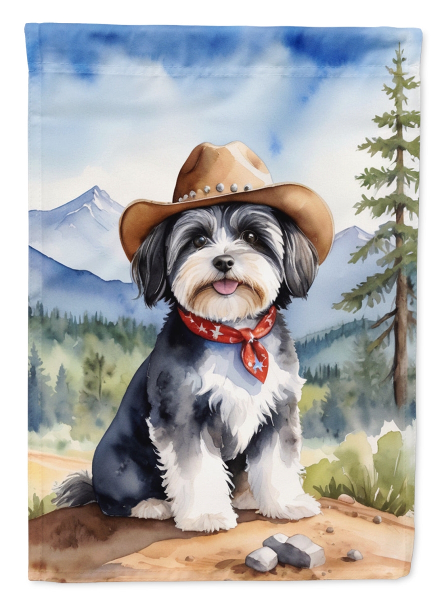 DAC5917CHF 40 x 28 in. Havanese Cowboy Welcome House Flag