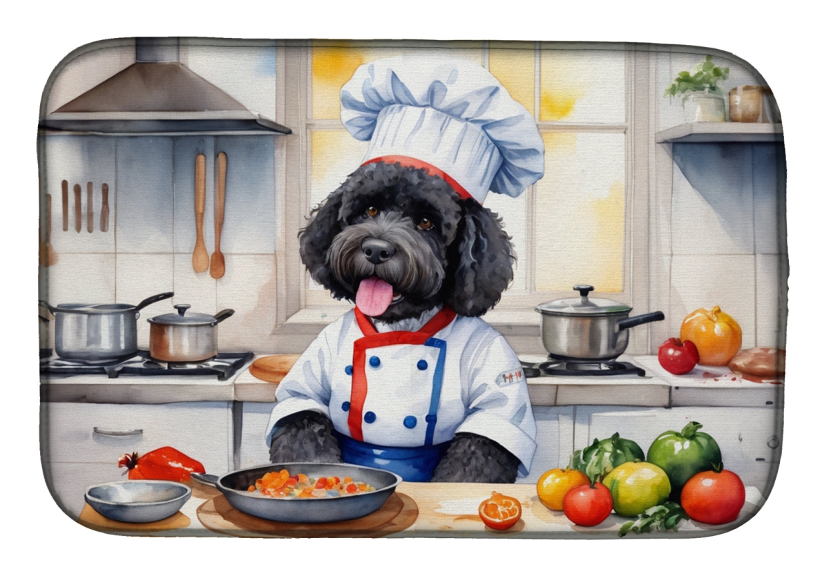 Picture of Carolines Treasures DAC6309DDM 21 x 14 in. Portuguese Water Dog The Chef Dish Drying Mat