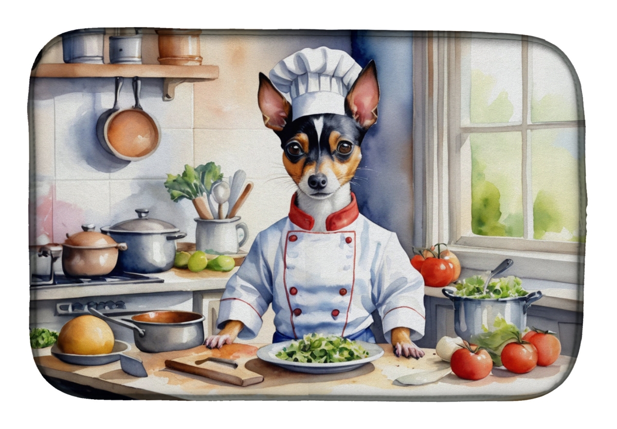 Picture of Carolines Treasures DAC6313DDM 21 x 14 in. Rat Terrier The Chef Dish Drying Mat