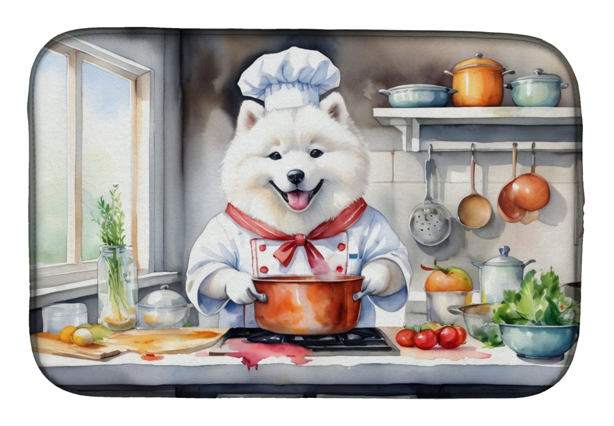 Picture of Carolines Treasures DAC6319DDM 21 x 14 in. Samoyed The Chef Dish Drying Mat