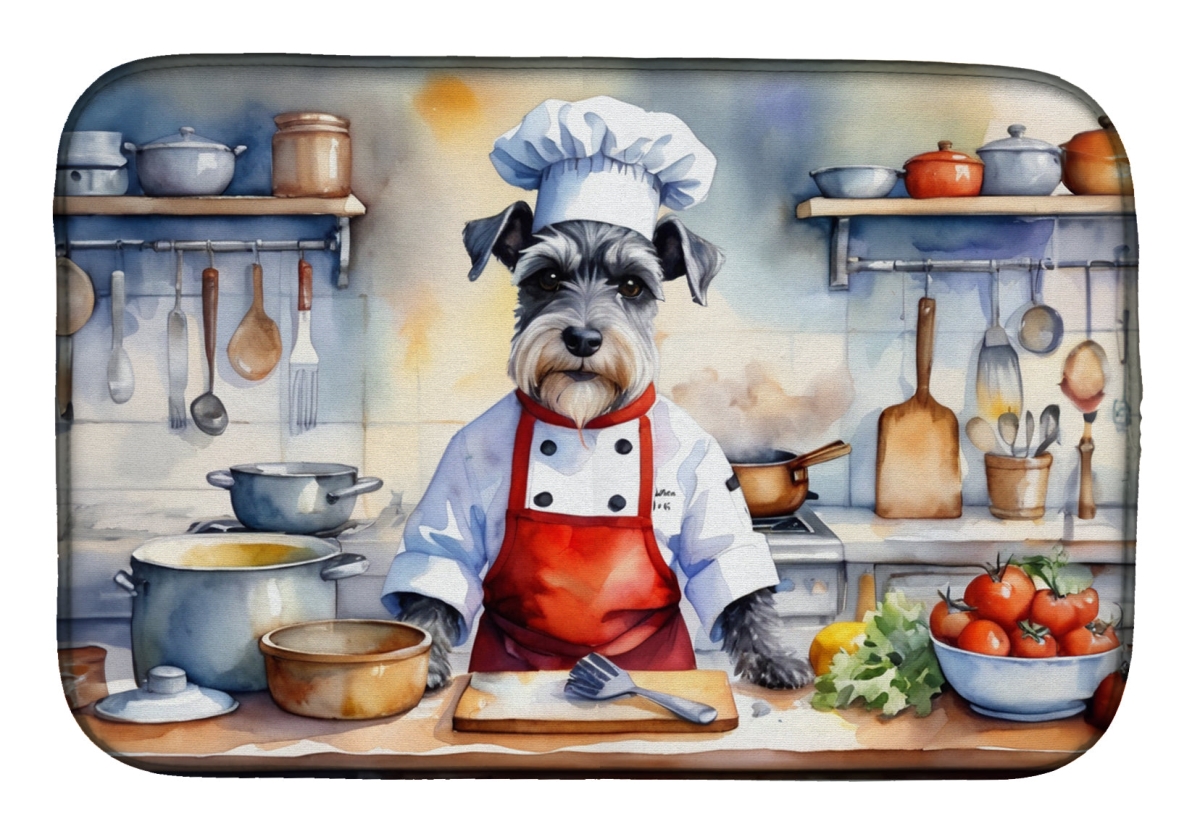 Picture of Carolines Treasures DAC6321DDM 21 x 14 in. Schnauzer The Chef Dish Drying Mat