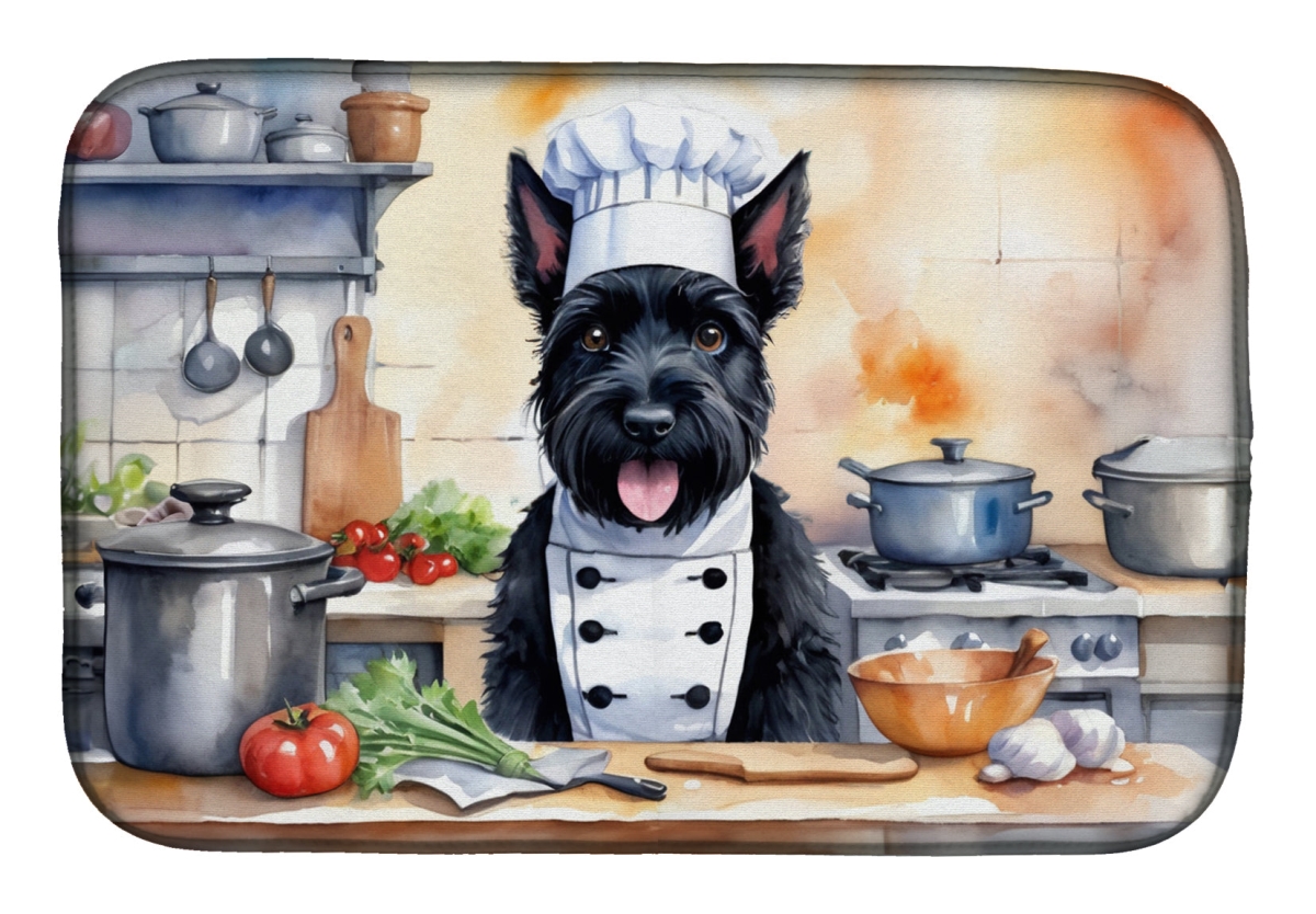 Picture of Carolines Treasures DAC6323DDM 21 x 14 in. Scottish Terrier The Chef Dish Drying Mat