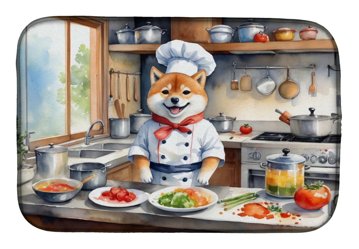 Picture of Carolines Treasures DAC6326DDM 21 x 14 in. Shiba Inu The Chef Dish Drying Mat