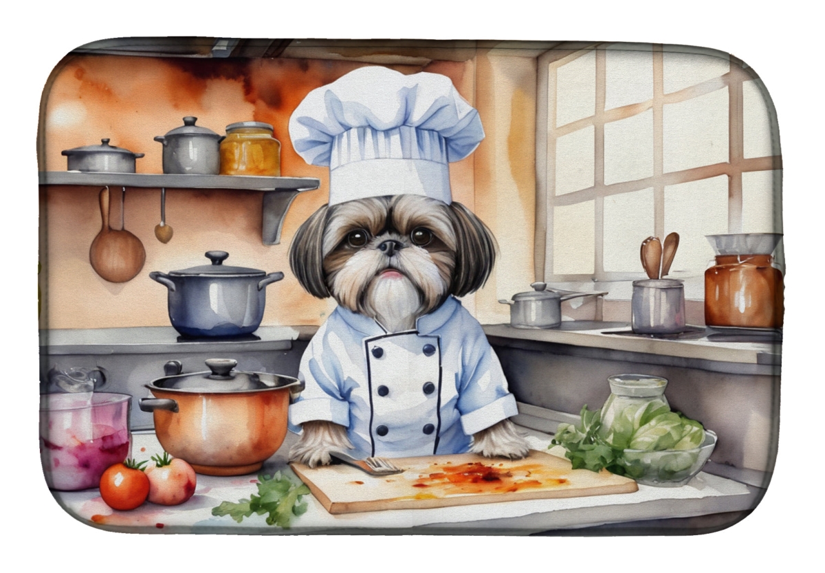 Picture of Carolines Treasures DAC6327DDM 21 x 14 in. Shih Tzu The Chef Dish Drying Mat