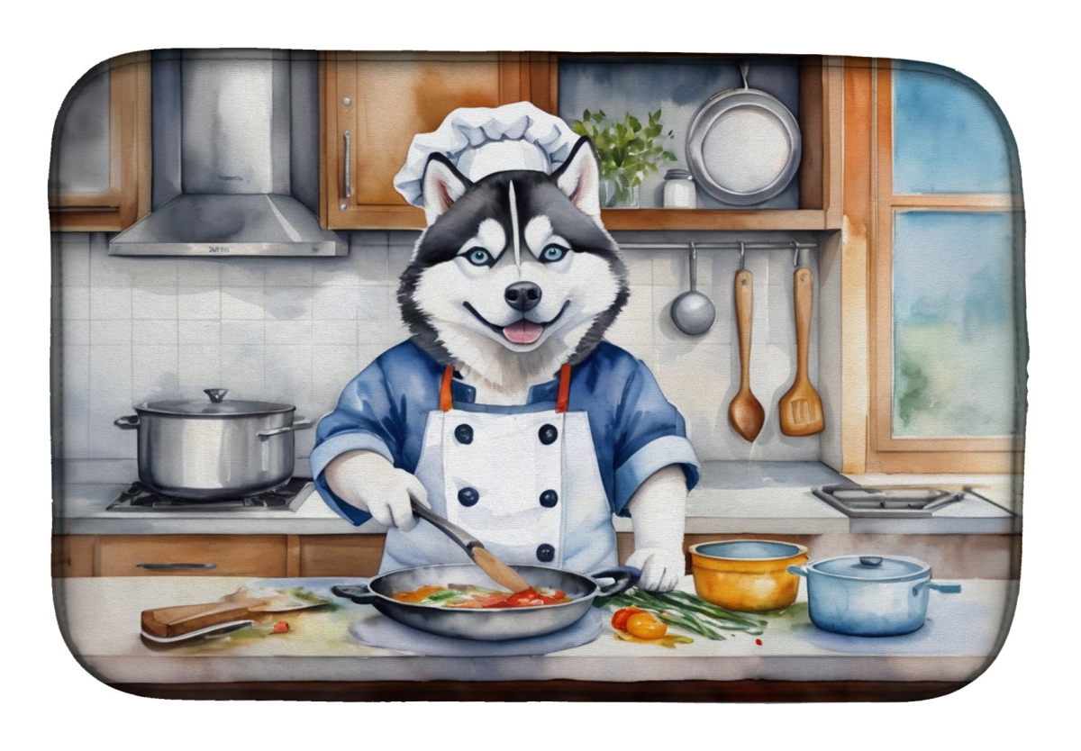 Picture of Carolines Treasures DAC6328DDM 21 x 14 in. Siberian Husky The Chef Dish Drying Mat