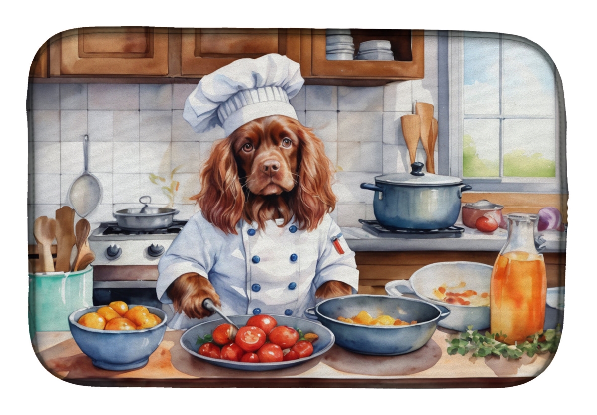 Picture of Carolines Treasures DAC6331DDM 21 x 14 in. Sussex Spaniel The Chef Dish Drying Mat