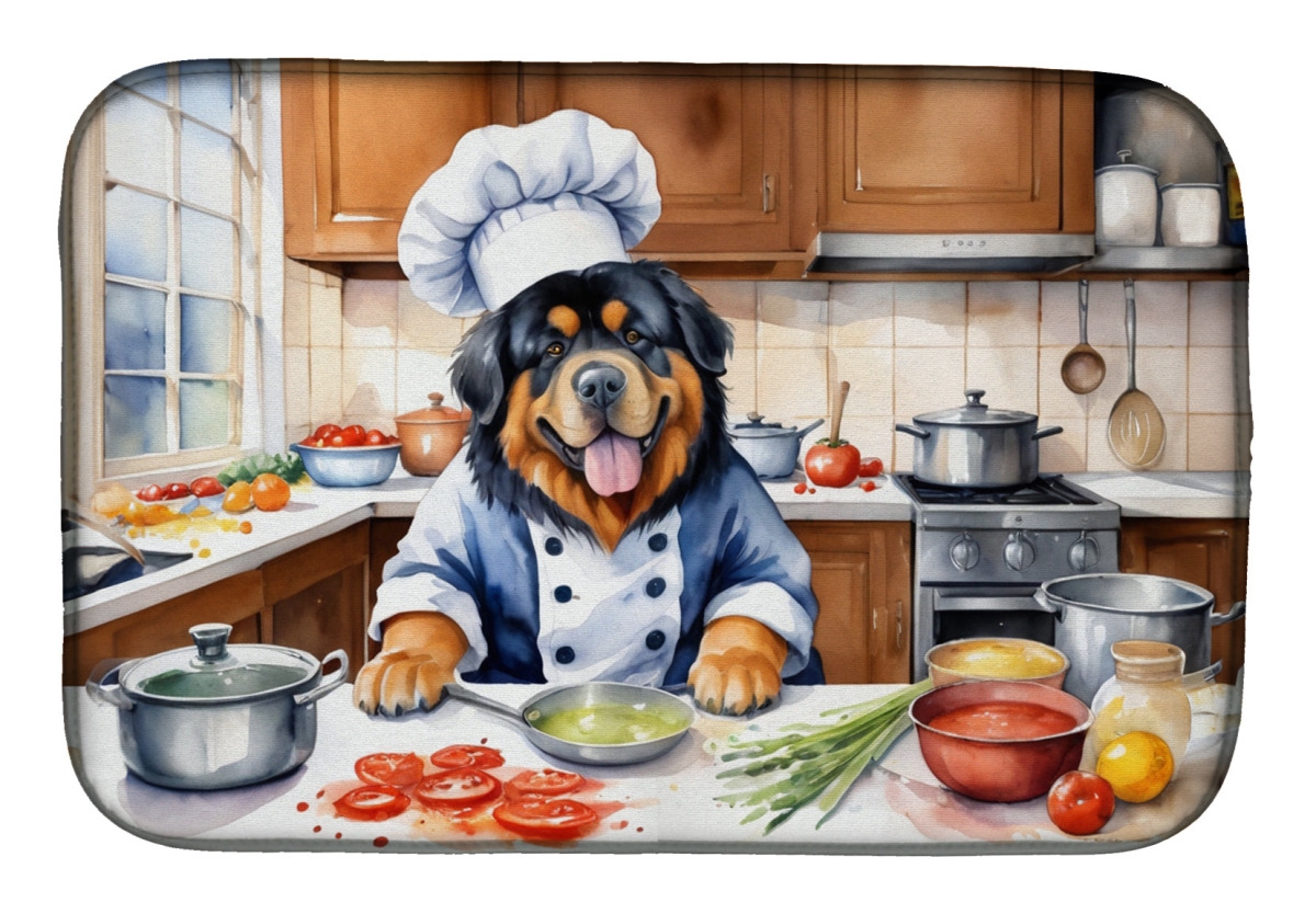 Picture of Carolines Treasures DAC6332DDM 21 x 14 in. Tibetan Mastiff The Chef Dish Drying Mat