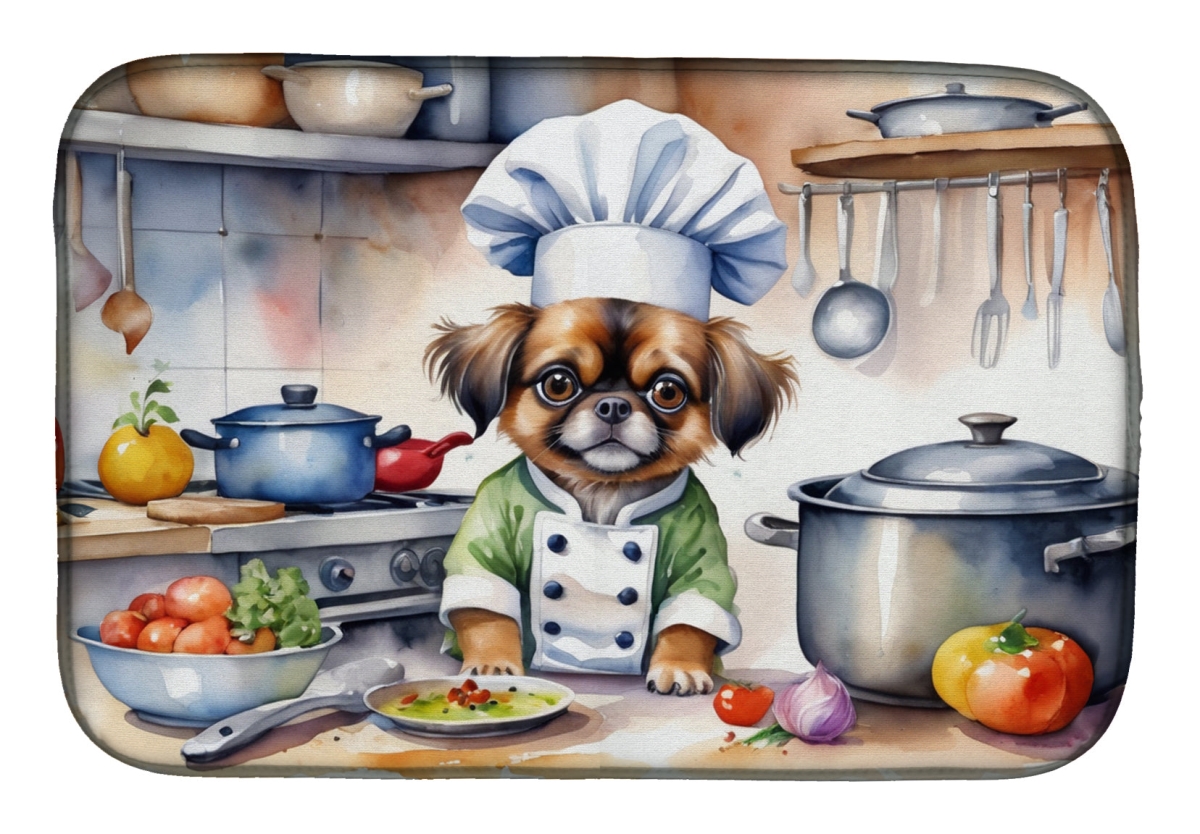 Picture of Carolines Treasures DAC6333DDM 21 x 14 in. Tibetan Spaniel The Chef Dish Drying Mat