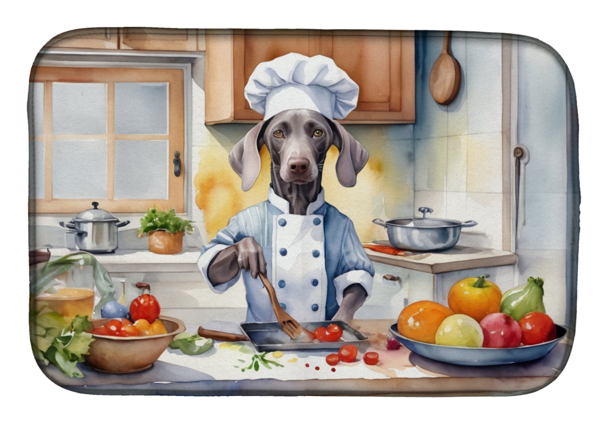 Picture of Carolines Treasures DAC6336DDM 21 x 14 in. Weimaraner The Chef Dish Drying Mat