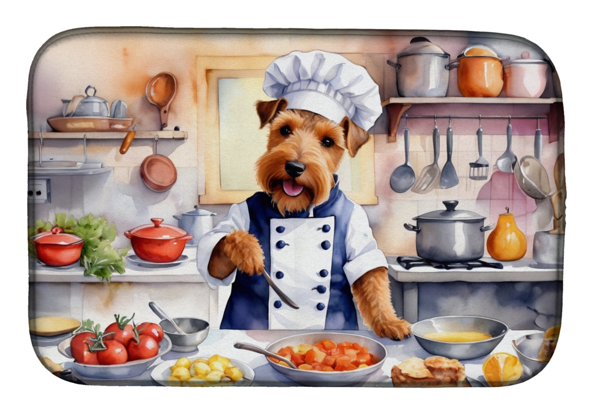 Picture of Carolines Treasures DAC6338DDM 21 x 14 in. Welsh Terrier The Chef Dish Drying Mat