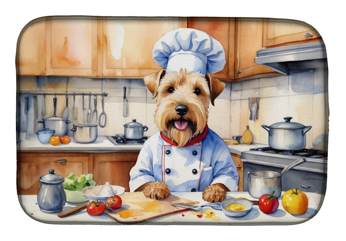 Picture of Carolines Treasures DAC6340DDM 21 x 14 in. Wheaten Terrier The Chef Dish Drying Mat