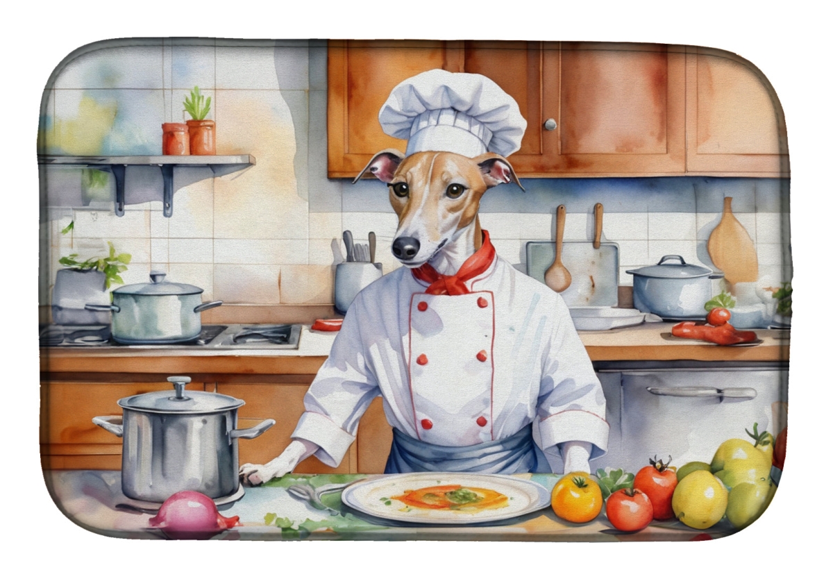 Picture of Carolines Treasures DAC6341DDM 21 x 14 in. Whippet The Chef Dish Drying Mat