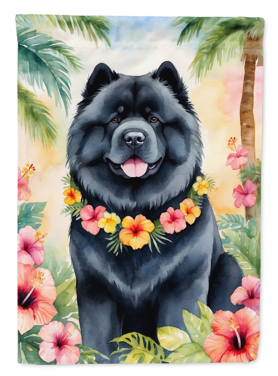 DAC6408CHF 40 x 28 in. Chow Chow Luau House Flag