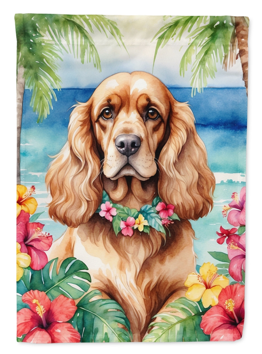 DAC6412CHF 40 x 28 in. Cocker Spaniel Luau House Flag