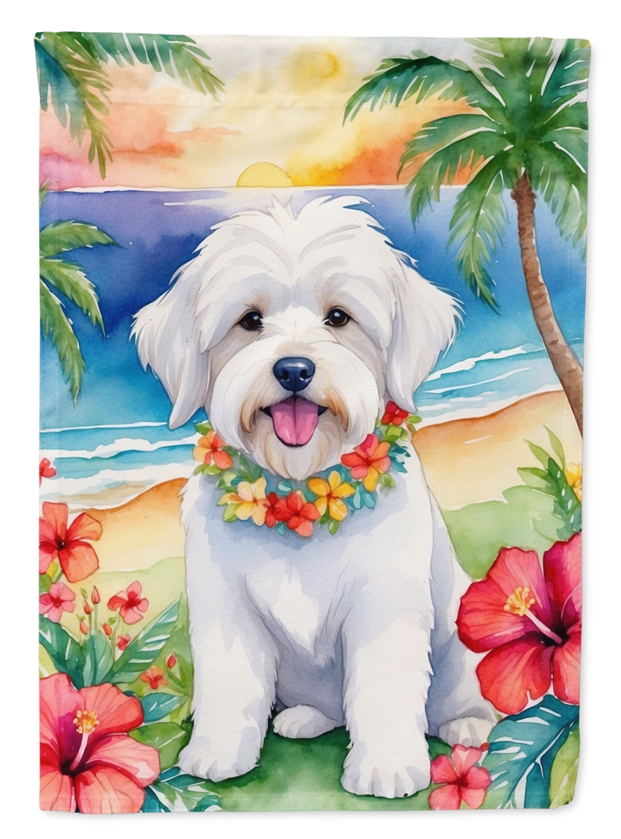 DAC6416CHF 40 x 28 in. Coton de Tulear Luau House Flag