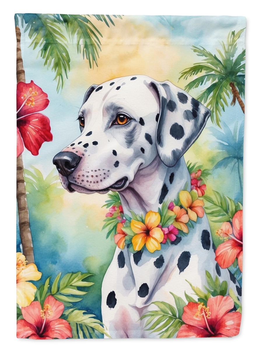 DAC6421CHF 40 x 28 in. Dalmatian Luau House Flag