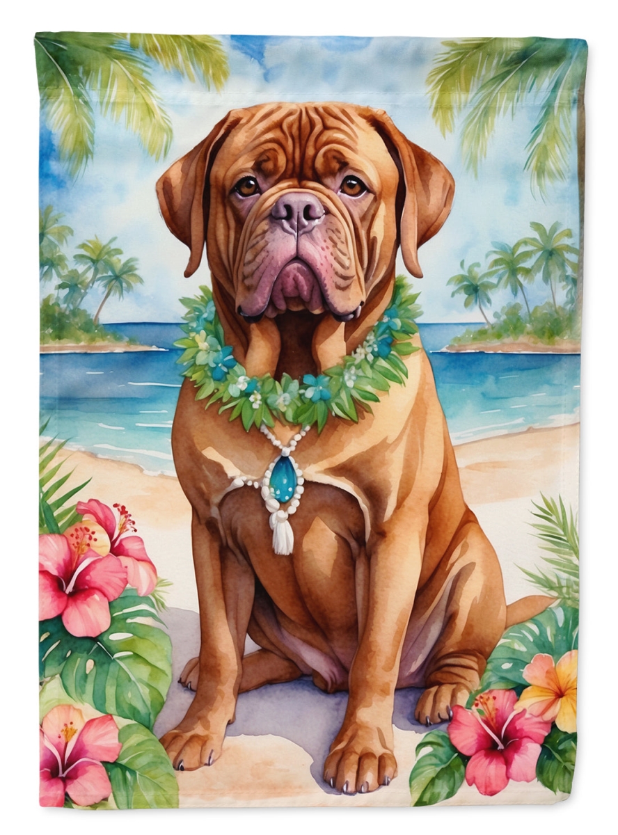 DAC6423CHF 40 x 28 in. Dogue de Bordeaux Luau House Flag