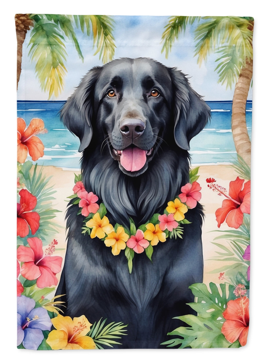 DAC6432CHF 40 x 28 in. Flat-Coated Retriever Luau House Flag