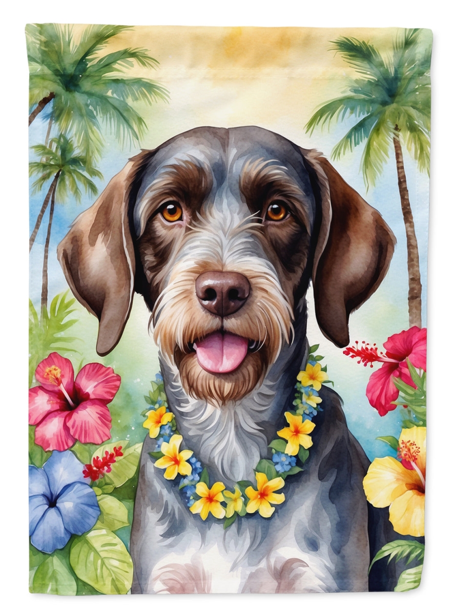 DAC6440CHF 40 x 28 in. German Wirehaired Pointer Luau House Flag
